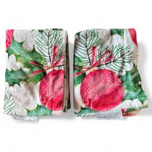 Minky Couture Plush Ornament Christmas Themed Holiday Print Pillowcase Set